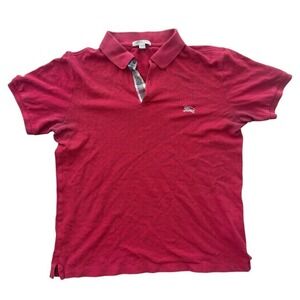 Men's Vintage Burberry Brit Nova Check Polo Short-sleeve Shirt Sz Medium